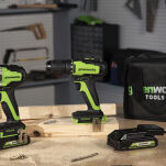 24V wiertarko-wkrętarka GD24DD60K2 Greenworks zestaw ładowarka + aku 2Ah + futerał miękki - 2