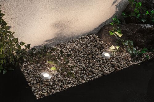 Oprawa dogruntowa Plug & Shine FLOOR MINI okrągła 2.5W 3000K IP67 24V srebrny / stal nierdzewna