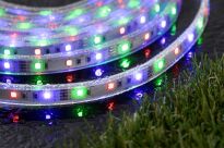 Taśma zewnętrzna LED solar 10m 3,8W DIM RGB 14lm/m czujnik zmierzchu pilot 5V IP44 czarny / tworzywo sztuczne - 7