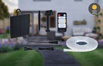 Taśma zewnętrzna LED solar 10m 3,8W DIM RGB 14lm/m czujnik zmierzchu pilot 5V IP44 czarny / tworzywo sztuczne - 8