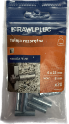 Tuleja rozprężna 6mm 25mm 20szt Rawlplug