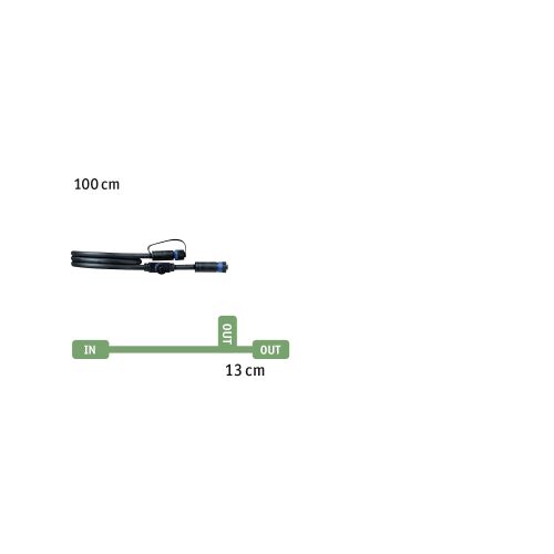 Przewód połączeniowy Plug & Shine 1m 1in-2out IP68 24V czarny / tworzywo sztuczne
