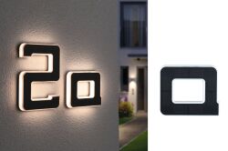 Oprawa elewacyjna SOLAR LED numer domu a 3000K IP44 wymienny akumulator / czarna