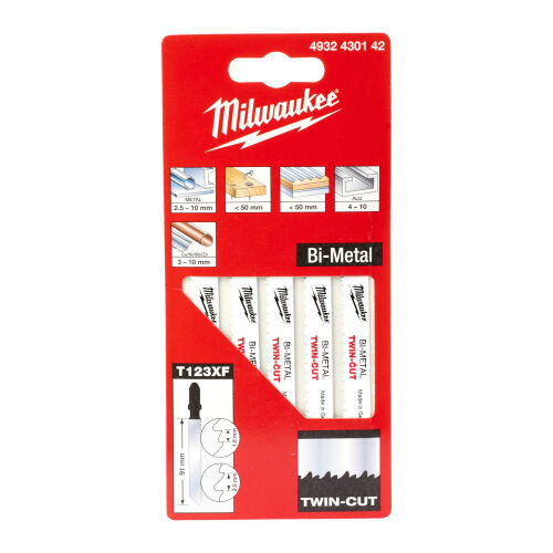 Brzeszczoty chwyt T do metalu uniwersalne 91/2,5/1,8 mm Bi-Metal 1 op. = 5 szt.MILWAUKEE