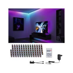 Kompletny zestaw taśma DYNAMIC LED RGB+10,5W 5M IP20 60LED/m 15VA 230V/12V DC biały / tworzywo sztuczne