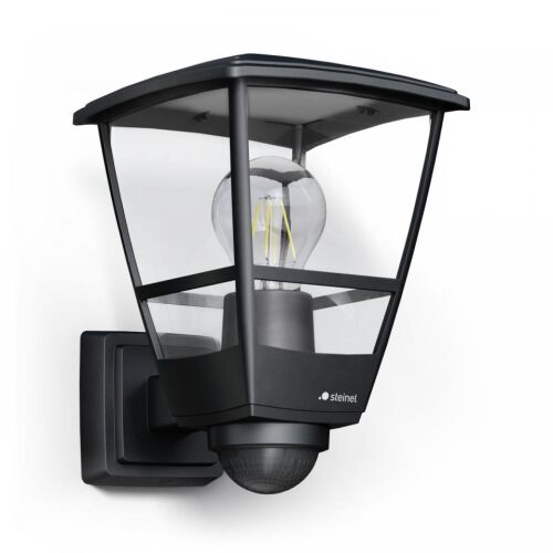 Lampa elewacyjna z czujnikiem ruchu i zmierzchu Steinel L 10 S PIR max.15W E27 IP44 IK03 230V czarna / tworzywo sztuczne