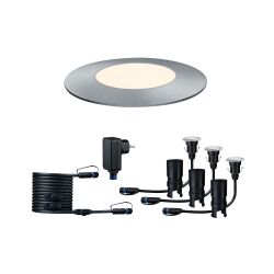 Oprawa dogruntowa Plug & Shine FLOOR MINI zestaw kompletny 3x2.5W 3000K IP67 24V srebrny / stal nierdzewna