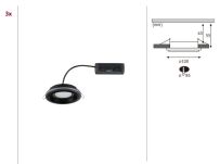 Oprawa wpuszczana SORMUS LED 3X 6.5W 560lm / 180lm 3000K IP65 230V czarny / tworzywo sztuczne - 8