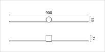 Oprawa ścienna SAVA LED nad lustro 7,5W 500lm 3000K 900mm IP44 230V czarny matowy / metal - 9