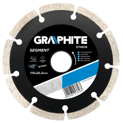 Tarcza diamentowa 115 x 22.2 mm, segmentowa 57H616 GRAPHITE