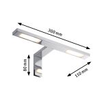 Oprawa ścienna HOOK LED nad lustro 2x3,2W 2x280lm 2700K IP44 230V chrom / metal - 5