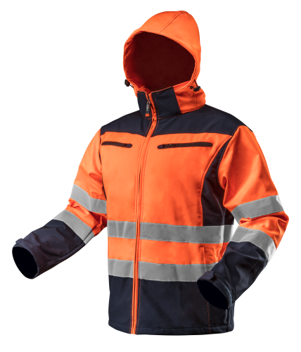 Kurtka robocza ostrzegawcza softshell z kapturem, pomarańczowa, rozmiar L 81-701-L NEO