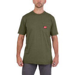Koszulka T-shirt z kieszonką z krótkim rękawem - zielony MILWAUKEE WTSSGN-XL