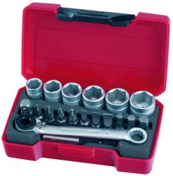 Zestaw kluczy nasadowych z chwytem kwadratowym 1/4" Teng Tools T1419 Tengtools