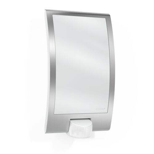 Lampa elewacyjna z czujnikiem ruchu i zmierzchu Steinel L 22 S PIR max.60W E27 IP44 IK03 230V srebrna / stal nierdzewna
