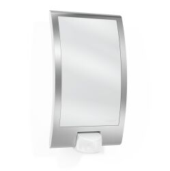 Lampa elewacyjna z czujnikiem ruchu i zmierzchu Steinel L 22 S PIR max.60W E27 IP44 IK03 230V srebrna / stal nierdzewna