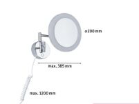 Lusterko kosmetyczne MASUA LED 4W 2700/4000/6500K +wyłącznik IP44 230V czarny matowy / metal - 11