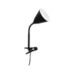 Lampa z klipsem VITIS  E14 max.20W elastyczne ramię +przełącznik 230V czarny - 2