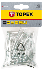 Nity aluminiowe 4.8 x 10 mm, 50 szt. 43E502 TOPEX