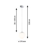 Lampa wisząca łazienkowa GOVE LED 9W 900lm 3000K IP44 230V chrom satyna / metal - 6