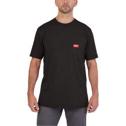 Koszulka  T-shirt z kieszonką z krótkim rękawem - czarny MILWAUKEE WTSSBL-M