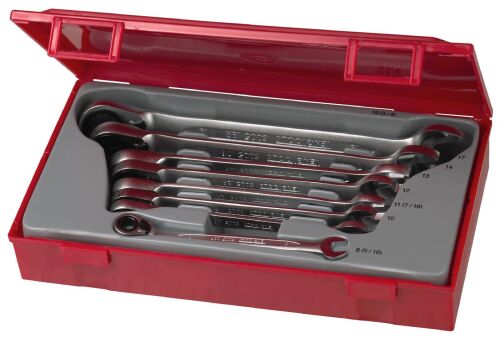 8-elementowy zestaw kluczy płasko-oczkowych zapadkowych Teng Tools TT6508R Tengtools