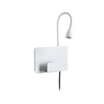 Oprawa ścienna HALINA LED 2.4W 200lm 2700K USB-C 230V biały mat /metal - 2