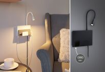 Oprawa ścienna HALINA LED 2.4W 200lm 2700K USB-C 230V biały mat /metal - 3