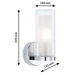 Lampa ścienna LUENA E14 max. 20W IP44 230V szkło chrom / metal - 6