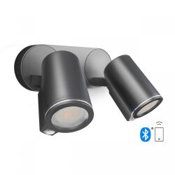 Oprawa elewacyjna z dwoma czujnikami ruchu i zmierzchu  SPOT DUO SC Bluetooth Mesh PIR 2x7W 1024lm 3000K IP44  IK03 230V antracyt / aluminium