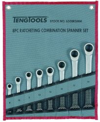 Zestaw kluczy płasko-oczkowych zapadkowych Teng Tools 6508RSMM Tengtools