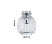 Lampa sufitowa łazienkowa RUYA E14 max.20W IP44 230V chrom / szkło - 7