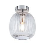 Lampa sufitowa łazienkowa RUYA E14 max.20W IP44 230V chrom / szkło - 2