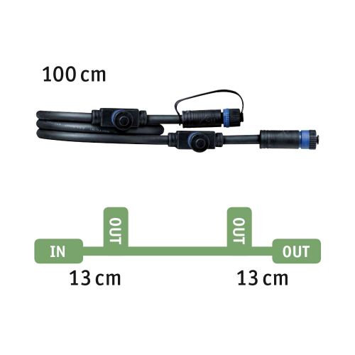 Przewód połączeniowy Plug & Shine 1m 1in-3out IP68 czarny / tworzywo sztuczne