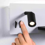 Oprawa ścienna SERRA LED DIM  USB-C LEFT 650/200lm 2700K 230V biały matowy / czarny matowy - 2