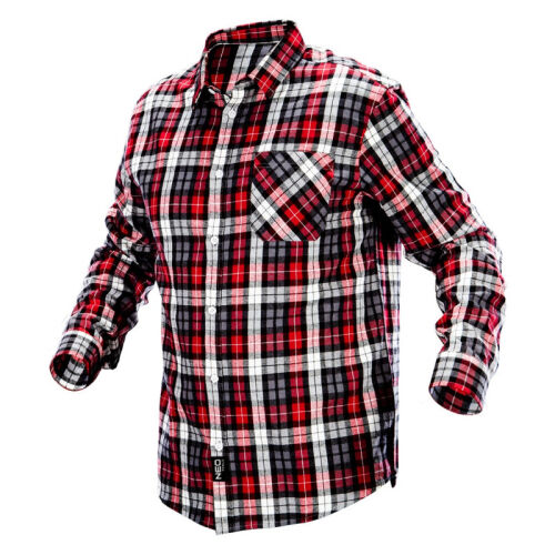 Koszula flanelowa robocza krata czerwono-czarno-biała, rozmiar XL 81-540-XL NEO