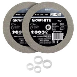 Tarcze szlifierskie do szlifierki dwutarczowej 125mm 16mm P60 2 szt.