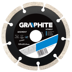 Tarcza diamentowa 125 x 22.2 mm, segmentowa 57H617 GRAPHITE