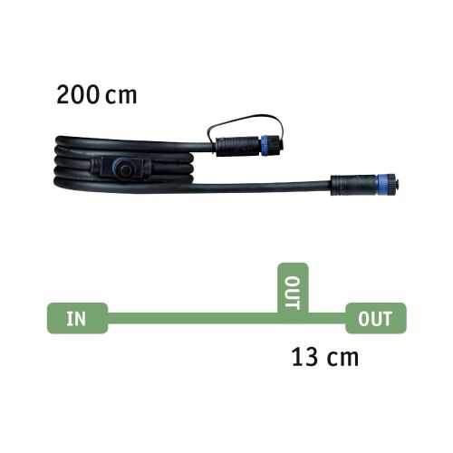 Przewód połączeniowy Plug & Shine 2m 1in-2out IP68 czarny / tworzywo sztuczne