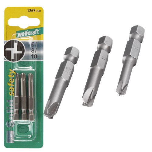 Bit końcówka Torq-Set Four-Wing bezpieczny 6 8 10 Wolfcraft 3szt. 50 mm