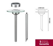 Oprawa ogrodowa solarna UFO LED 3000K 1x0,2W IP44 stal 1,2V stal nierdzewana / szkło - 6