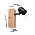 Oprawa ścienna  ARVID E27 max.1x20W E27 230V czarny / drewno - 5