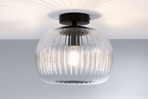 Lampa sufitowa łazienkowa RUYA E27 max.60W IP44 230V czarny matowy / szkło