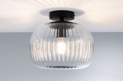 Lampa sufitowa łazienkowa RUYA E27 max.60W IP44 230V czarny matowy / szkło