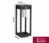 Oprawa ogrodowa MARISOL LED solar PIR 3000K 350lm IP44 czarny - 6