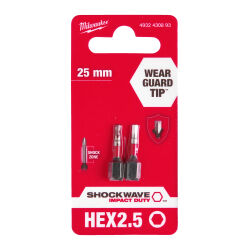 Bit Shockwave Hex 2,5 25mm-2szt. Milwaukee