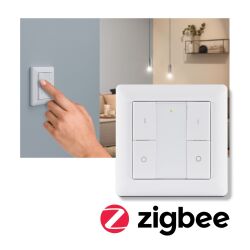 Przycisk ścienny SM Zigbee on/off/ ściemniacz biały