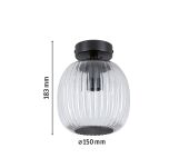 Lampa sufitowa łazienkowa RUYA E14 max.20W IP44 230V czarny matowy / szkło - 6