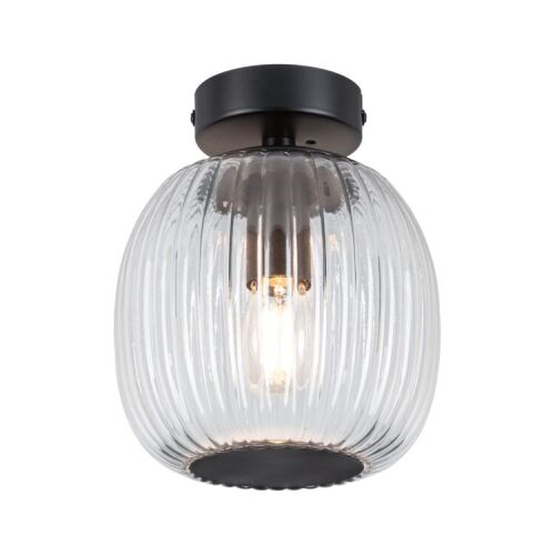 Lampa sufitowa łazienkowa RUYA E14 max.20W IP44 230V czarny matowy / szkło