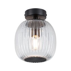 Lampa sufitowa łazienkowa RUYA E14 max.20W IP44 230V czarny matowy / szkło